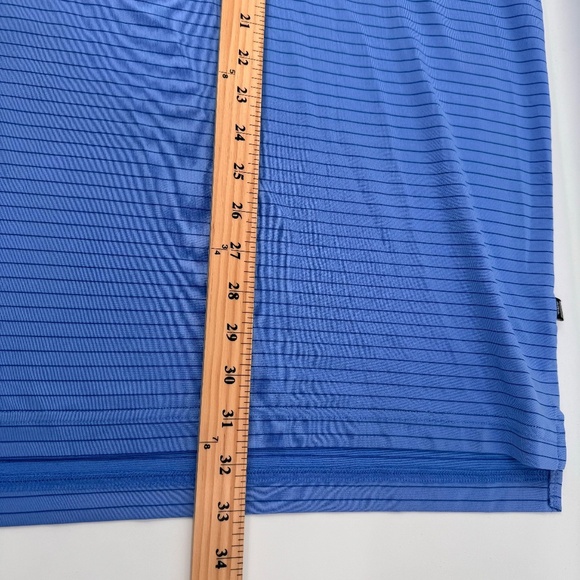 Straight Down Polo Shirt Men XL Blue Golf Performance Stripes Short Sleeves - Picture 11 of 11